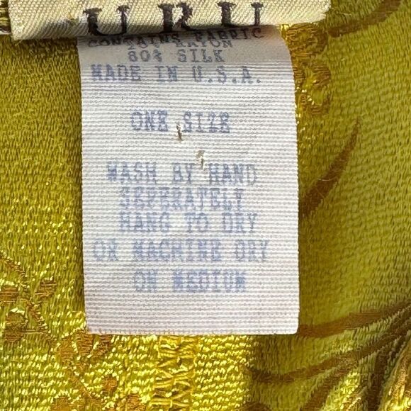 URU By Kristine St. Erik Vintage Mustard Gold Jacquard Tunic Jacket One Size - Picture 6 of 6